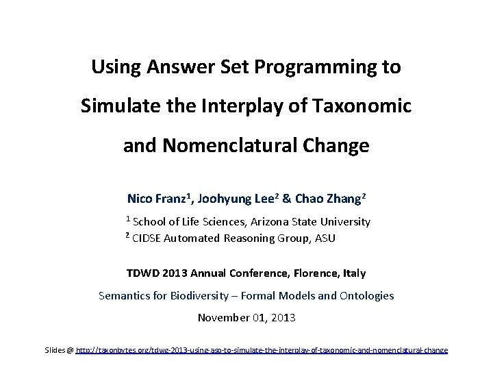 Using Answer Set Programming to Simulate the Interplay