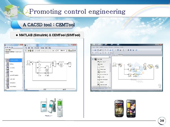 Promoting control engineering A CACSD tool : CEMTool l MATLAB (Simulink) & CEMTool (SIMTool)