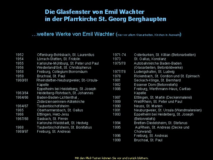 Die Glasfenster von Emil Wachter in der Pfarrkirche St. Georg Berghaupten …weitere Werke von