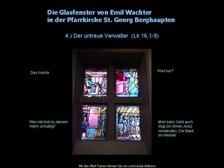 Die Glasfenster von Emil Wachter in der Pfarrkirche St. Georg Berghaupten 4. ) Der