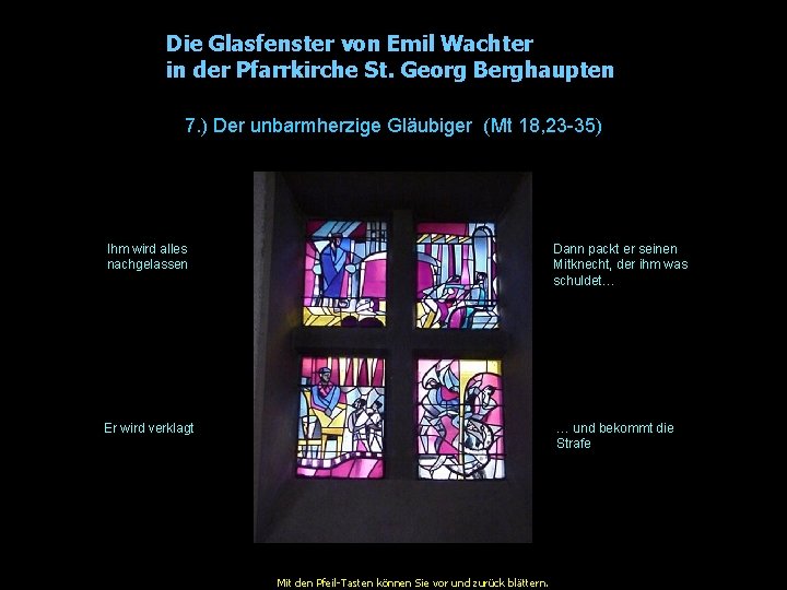 Die Glasfenster von Emil Wachter in der Pfarrkirche St. Georg Berghaupten 7. ) Der