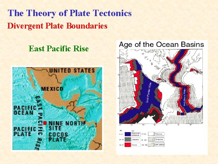 The Theory of Plate Tectonics Divergent Plate Boundaries East Pacific Rise 