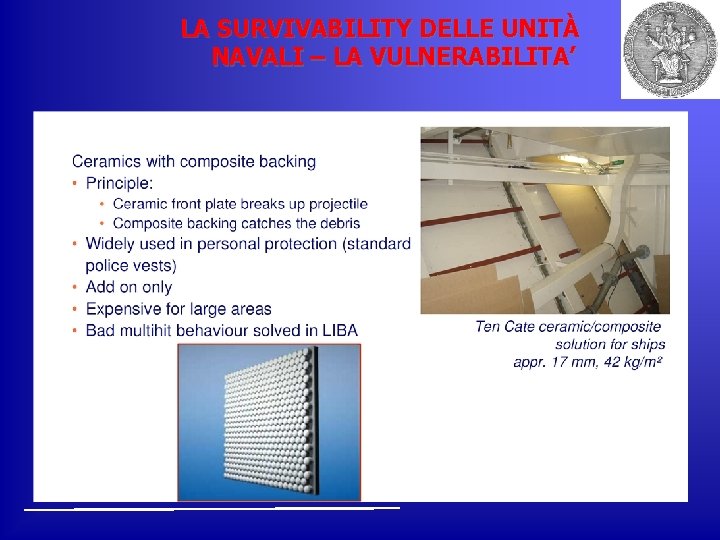 LA SURVIVABILITY DELLE UNITÀ NAVALI – LA VULNERABILITA’ 