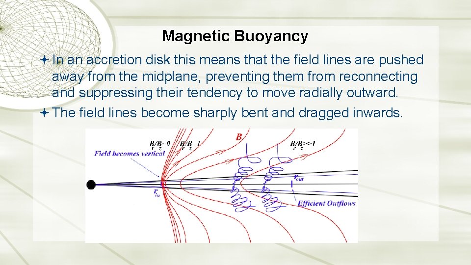Magnetic Buoyancy In an accretion disk this means that the field lines are pushed