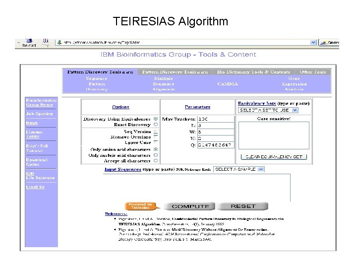 Finding repeat pattern in human genome by TEIRESIAS