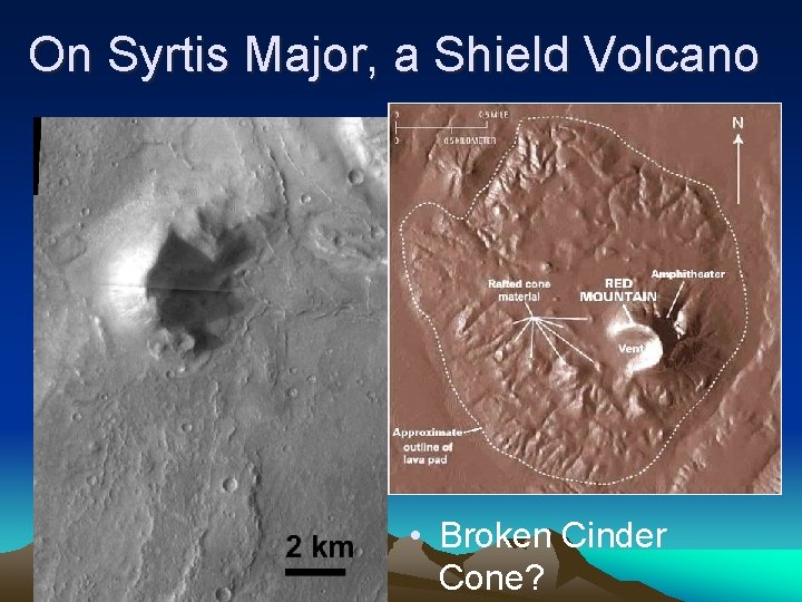 On Syrtis Major, a Shield Volcano • Broken Cinder Cone? 