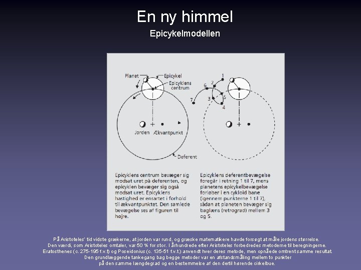 En ny himmel Epicykelmodellen På Aristoteles’ tid vidste grækerne, at jorden var rund, og