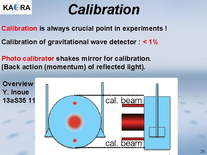 Calibration is always crucial point in experiments ! Calibration of gravitational wave detector :