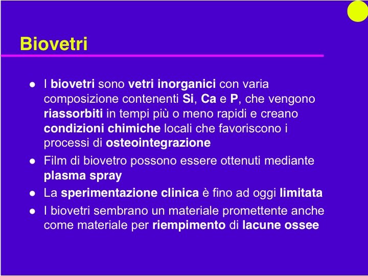 Organi Artificiali e Protesi Prof. O. Sbaizero 