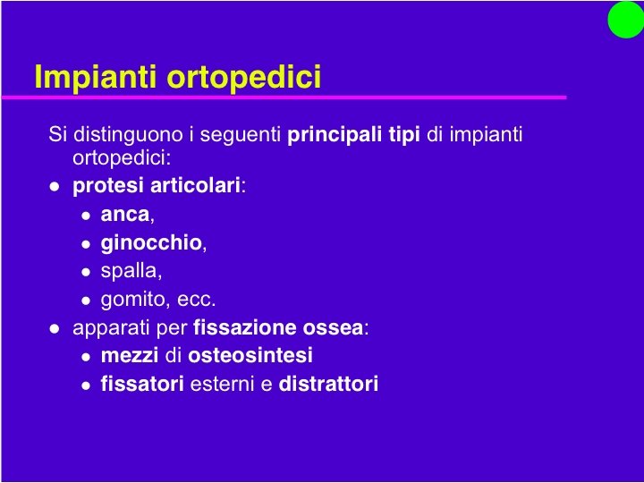 Organi Artificiali e Protesi Prof. O. Sbaizero 