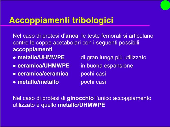 Organi Artificiali e Protesi Prof. O. Sbaizero 