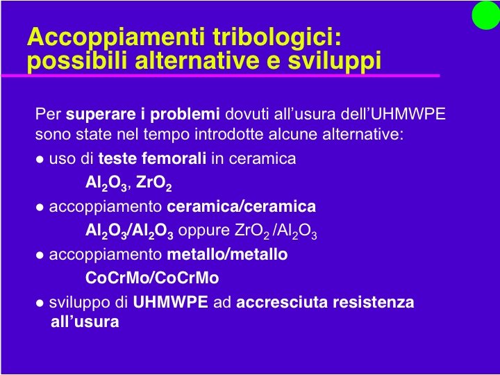 Organi Artificiali e Protesi Prof. O. Sbaizero 