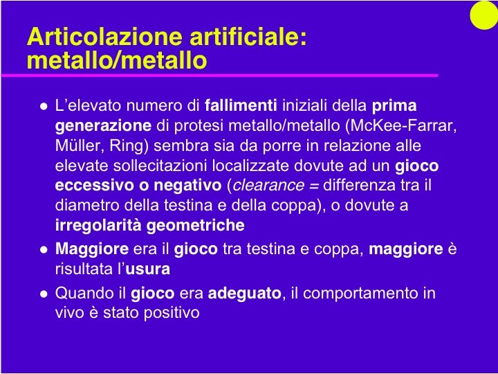 Organi Artificiali e Protesi Prof. O. Sbaizero 