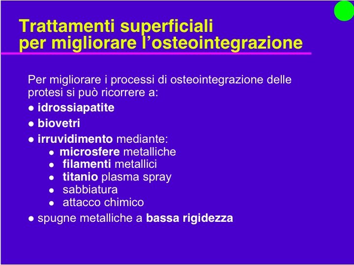 Organi Artificiali e Protesi Prof. O. Sbaizero 