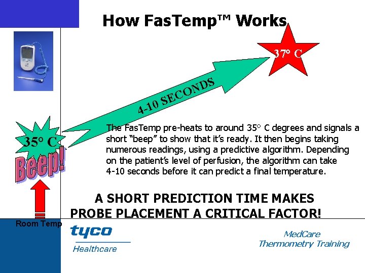 How Fas. Temp™ Works 37° C 4 -10 35° C Room Temp S D