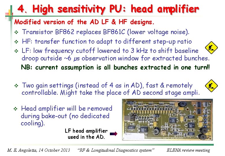 4. High sensitivity PU: head amplifier Modified version of the AD LF & HF