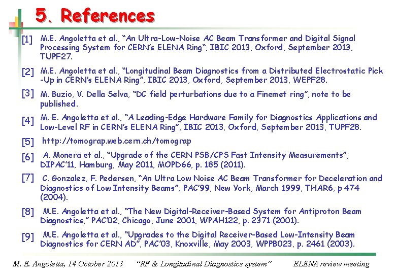 5. References [1] M. E. Angoletta et al. , “An Ultra-Low-Noise AC Beam Transformer