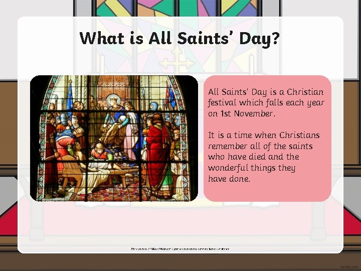 What is All Saints’ Day? All Saints’ Day is a Christian festival which falls