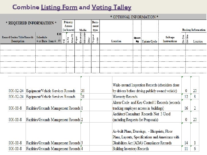 Combine Listing Form and Voting Talley 