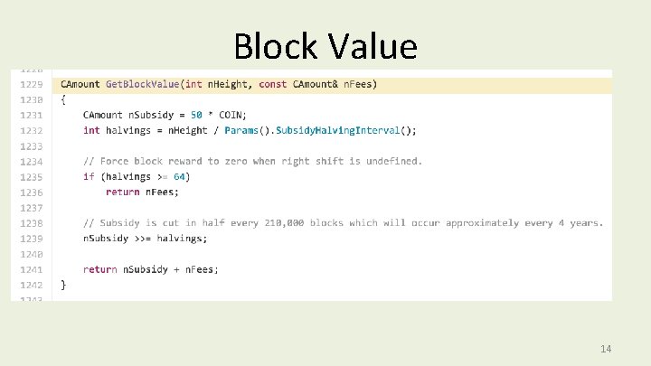 Block Value 14 