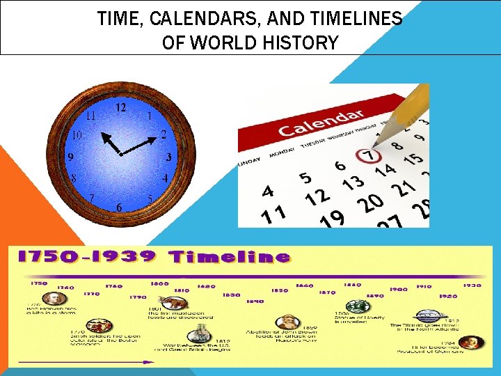 TIME, CALENDARS, AND TIMELINES OF WORLD HISTORY 