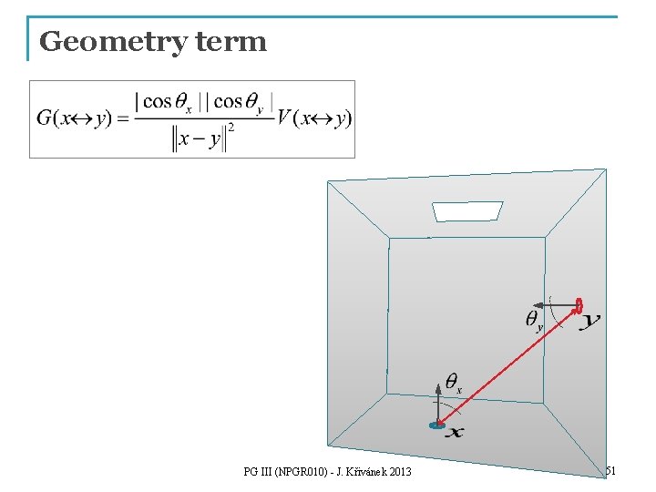 Geometry term PG III (NPGR 010) - J. Křivánek 2013 51 