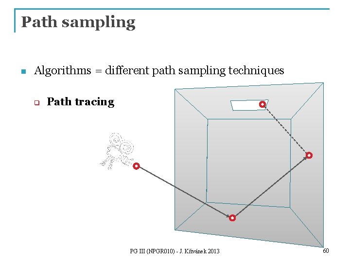 Path sampling n Algorithms = different path sampling techniques q Path tracing PG III