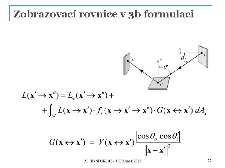 Zobrazovací rovnice v 3 b formulaci PG III (NPGR 010) - J. Křivánek 2013