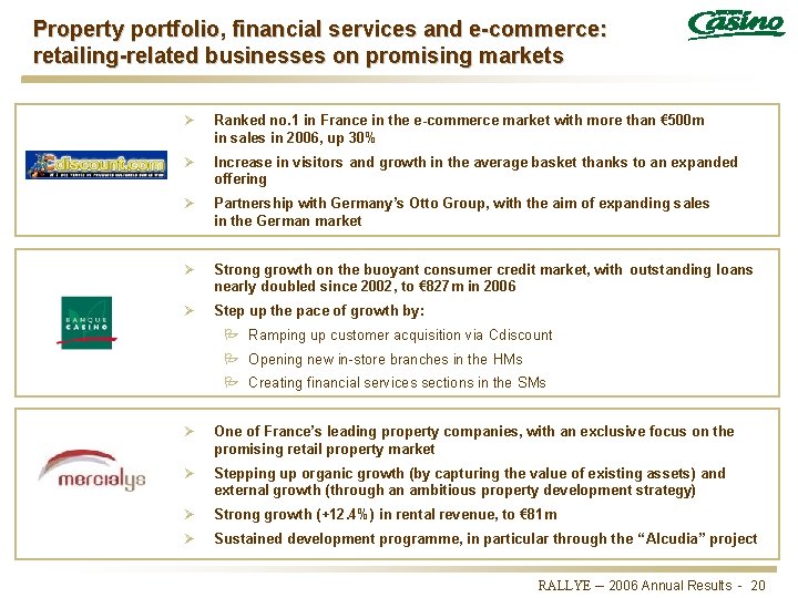 Property portfolio, financial services and e-commerce: retailing-related businesses on promising markets Ø Ranked no.