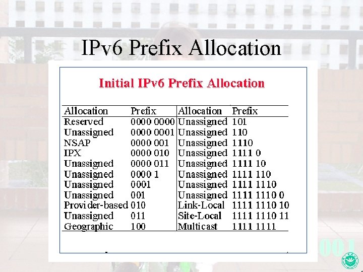 IPv 6 Prefix Allocation 0 