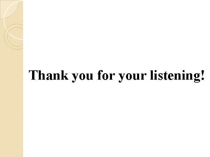 Thank you for your listening! 