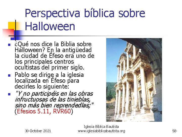 Perspectiva bíblica sobre Halloween n ¿Qué nos dice la Biblia sobre Halloween? En la