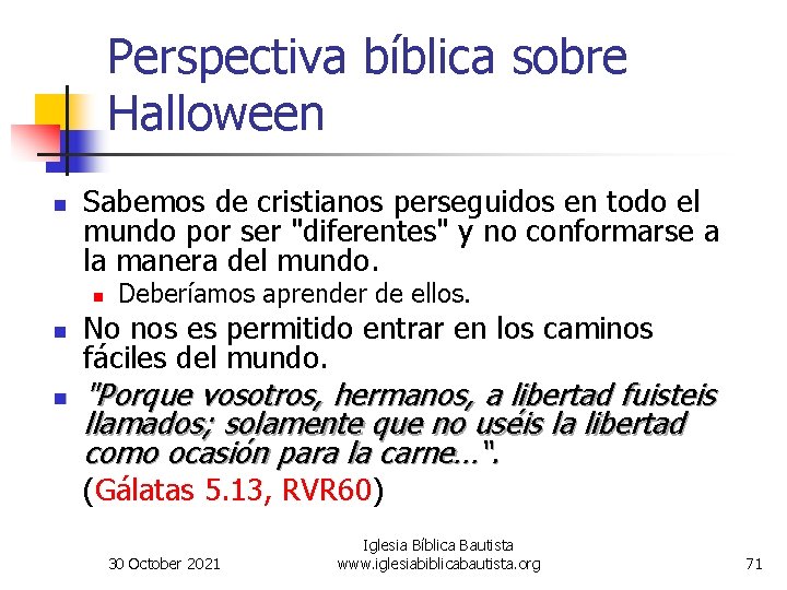 Perspectiva bíblica sobre Halloween n Sabemos de cristianos perseguidos en todo el mundo por