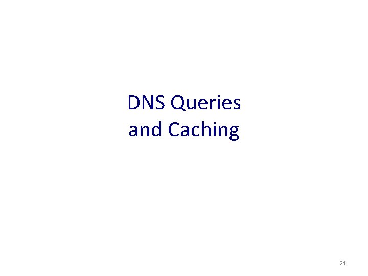 DNS Queries and Caching 24 