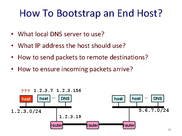 How To Bootstrap an End Host? • What local DNS server to use? •