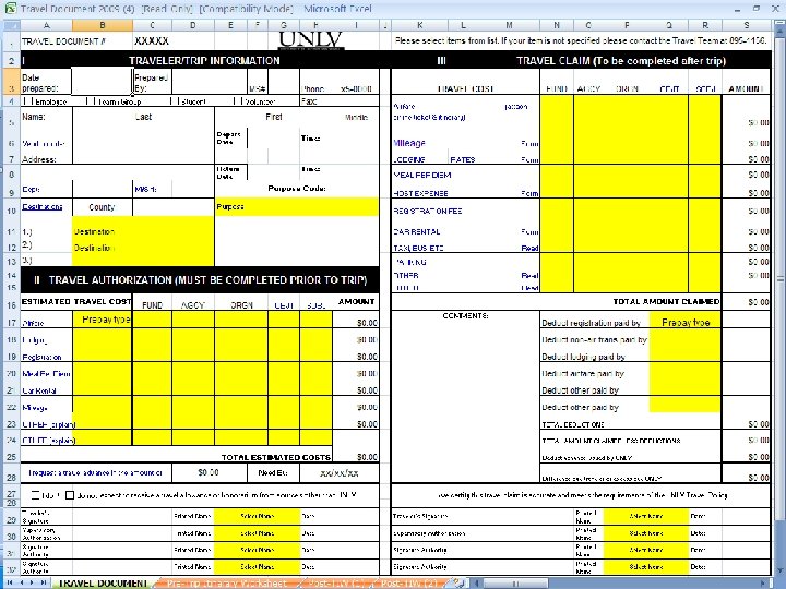 UNLV University of Nevada Las Vegas Controller’s Office Accounts Payable Department 