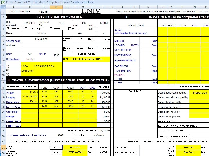 UNLV University of Nevada Las Vegas Controller’s Office Accounts Payable Department 