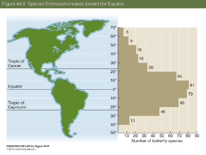 Figure 44. 9 Species Richness. Increases toward the Equator 