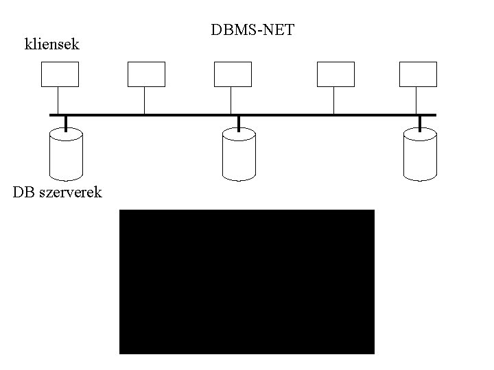 kliensek DB szerverek DBMS-NET 