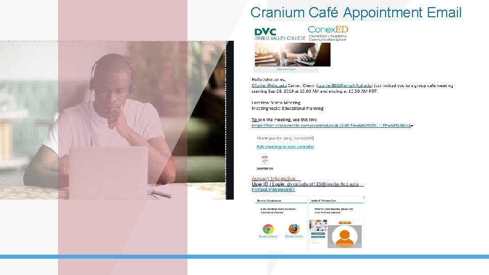 Cranium Café Appointment Email 