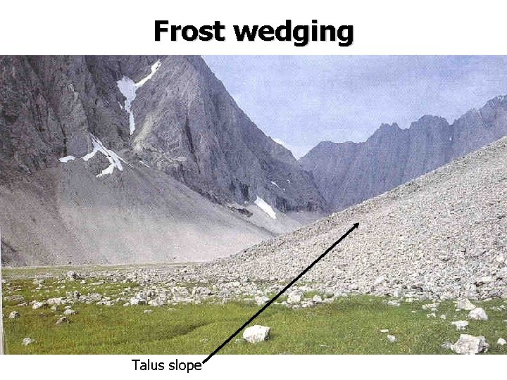 Frost wedging Talus slope Frost wedging Talus slope