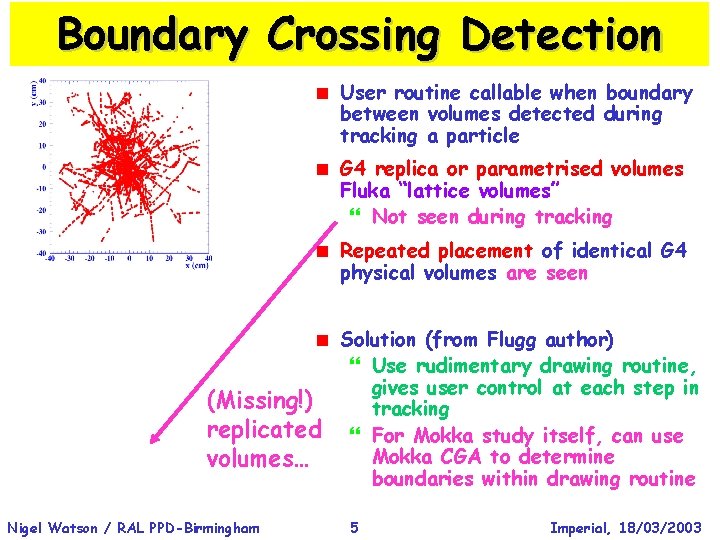 Boundary Crossing Detection < User routine callable when boundary between volumes detected during tracking