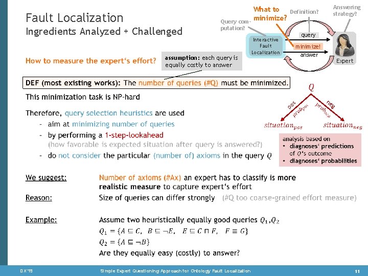 Fault Localization Ingredients Analyzed + Challenged • Query computation? assumption: each query is equally