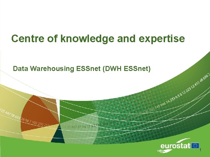 Centre of knowledge and expertise Data Warehousing ESSnet (DWH ESSnet) 1 