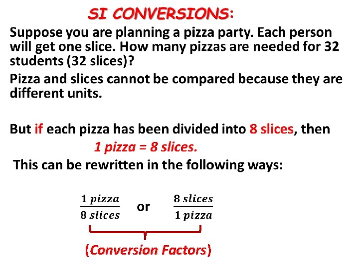(Conversion Factors) Factors 
