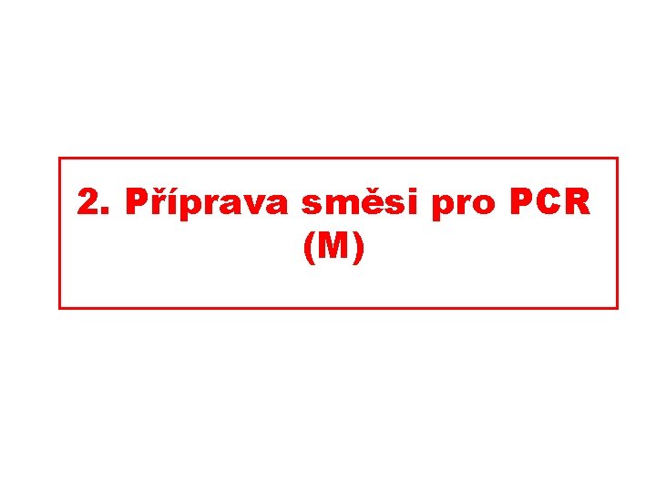 2. Příprava směsi pro PCR (M) 