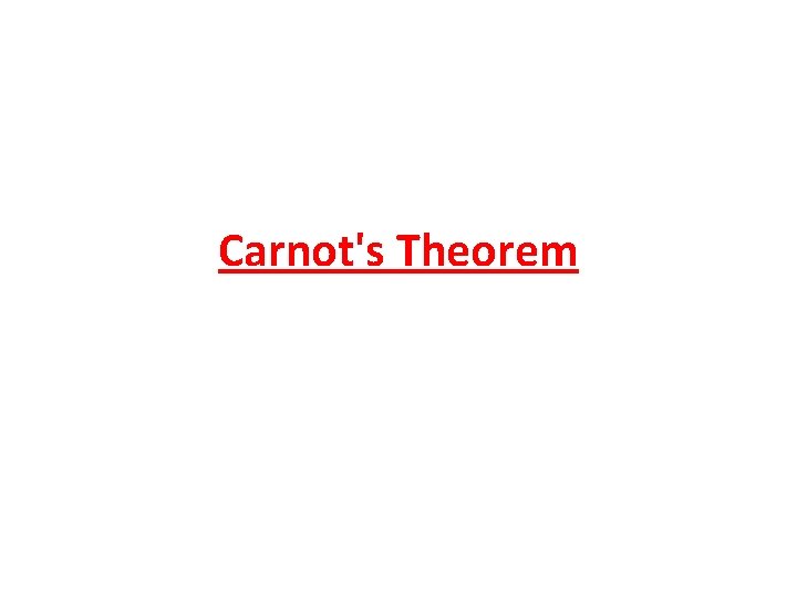 Carnot's Theorem 