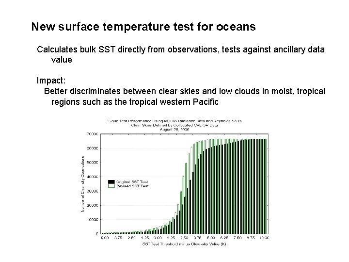 New surface temperature test for oceans Calculates bulk SST directly from observations, tests against