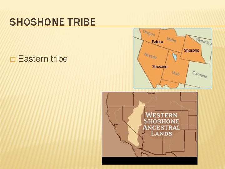 SHOSHONE TRIBE � Eastern tribe 