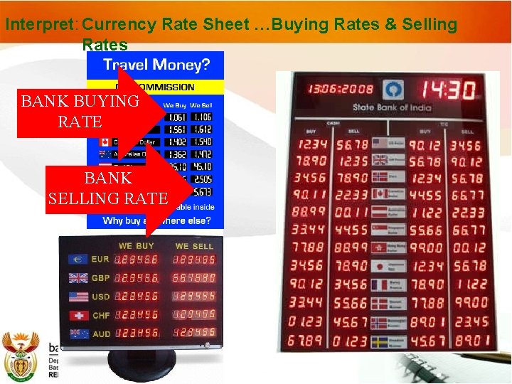 Interpret: Currency Rate Sheet …Buying Rates & Selling Rates BANK BUYING RATE BANK SELLING